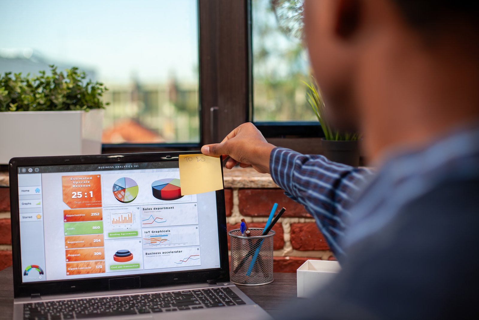 Website performance dashboard displayed on laptop